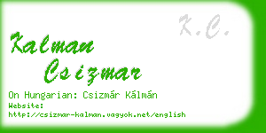kalman csizmar business card